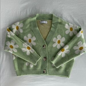 Petal & Pup Green Daisy Cardigan